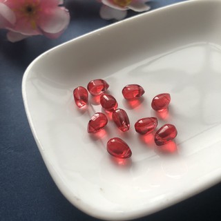 [Nguyên liệu làm trâm] 5 hạt thủy tinh giọt nước 6*9mm