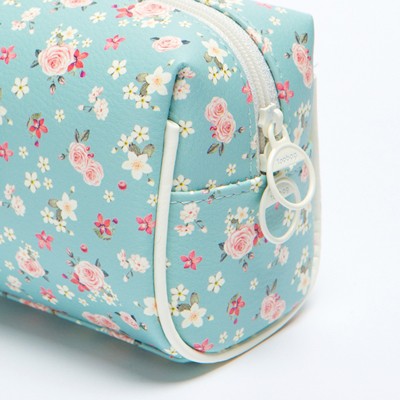 Túi Đựng Bút ARTBOX Hàn Quốc Dáng Vuông Màu Mint Họa Tiết Hoa Nhí