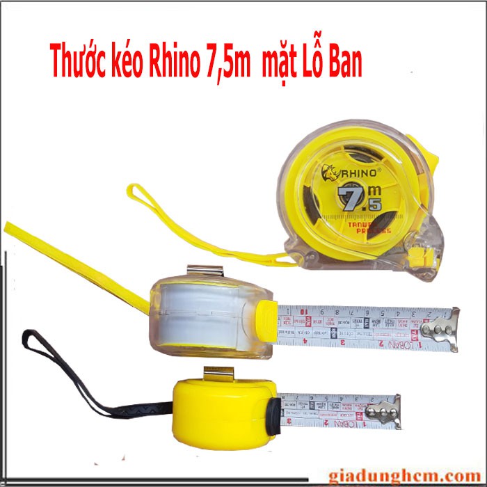 Thước kéo Rhino 7,5m nhựa (mặt Lỗ Ban)