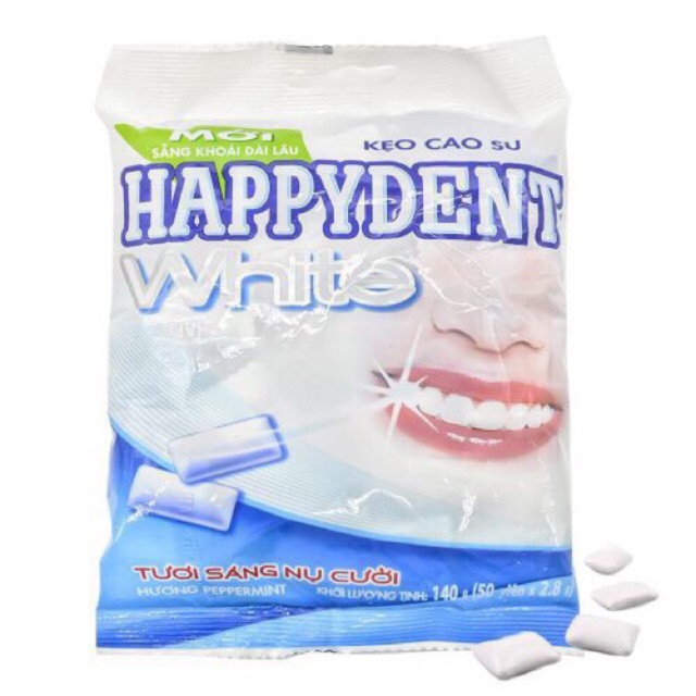 Kẹo Cao Su Trắng Răng Happydent White 112gr * 40 Viên