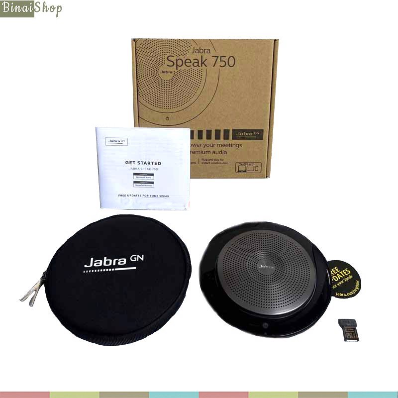 Jabra 750 MS - Micro Kèm Loa Hội Nghị Trực Tuyến Cho Nhóm 6 Người, Tích Hợp Microsoft Teams, Kết Nối Bluetooth Trong 30m