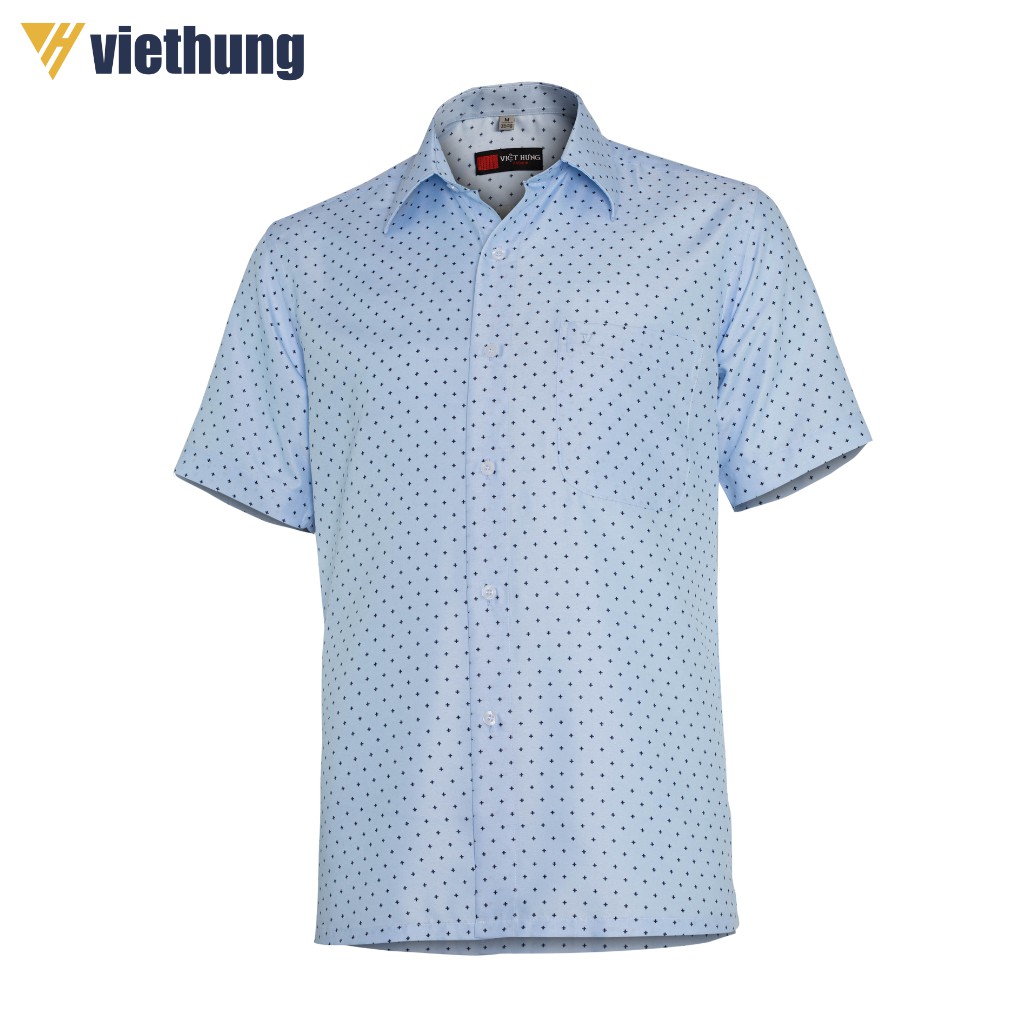 Áo Sơ Mi Ngắn Tay VIỆT HƯNG Chất Vải Kate Tổng Hợp Thấm Hút Mồ Hôi Thiết Kế Dáng Suông Cổ Điển Họa Tiết Đơn Giản | BigBuy360 - bigbuy360.vn