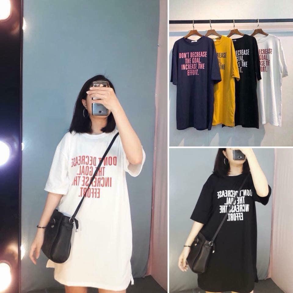Đầm Thun, Váy Xuông Dài Nữ Màu Đen In Chữ Chất Lượng SP000263-babytee