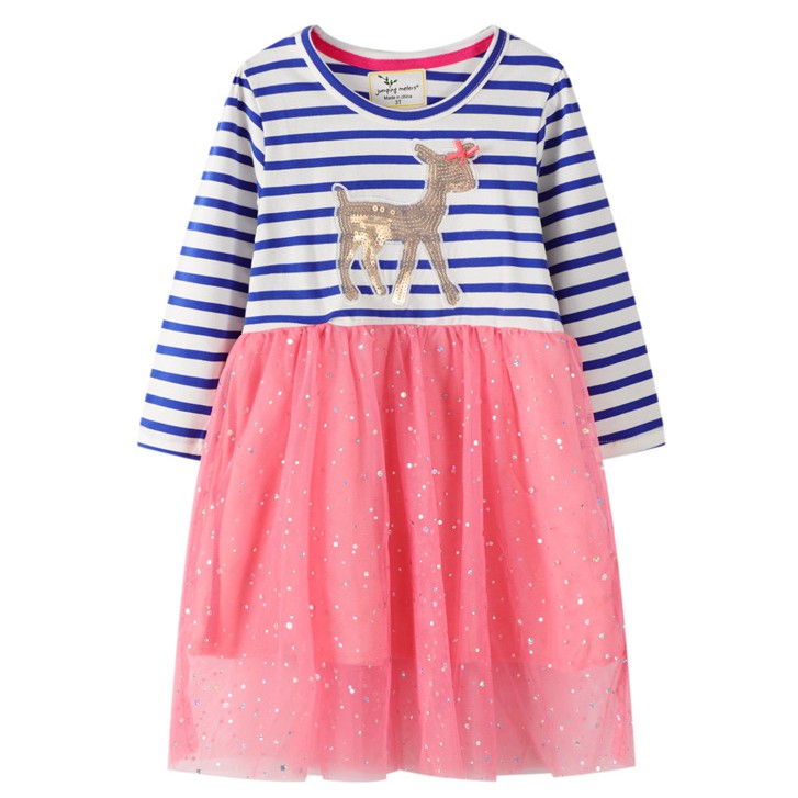 VÁY DÀI TAY BÉ GÁI CAO CẤP VÁY CÔNG CHÚA THÊU HỌA TIẾT SIÊU XINH ĐỦ SIZE 2-7T