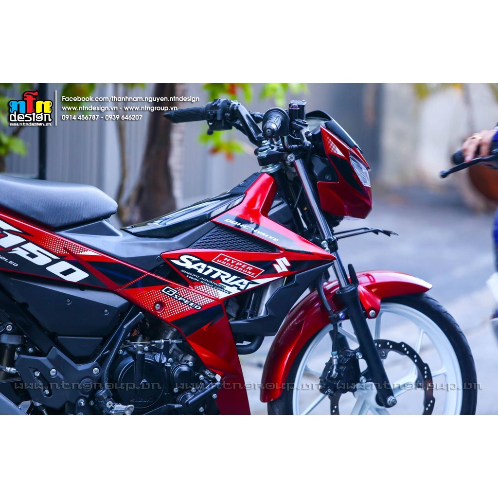 Tem Rời Dán Xe Raider FI Mẫu Zin Đỏ Trắng Cực Đẹp, Hàng 3 Lớp Chất Lượng Cao ,Team Decal