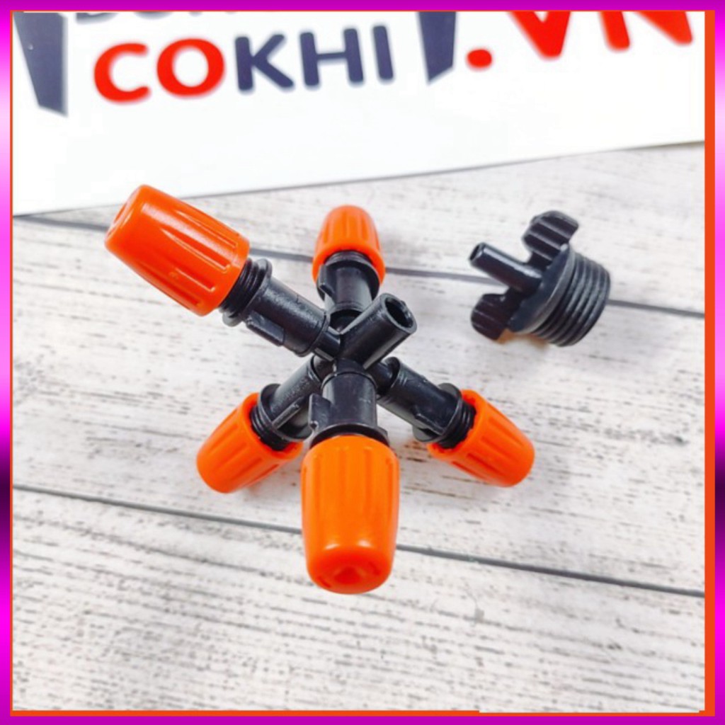 20 Béc phun sương 5 tia nhựa, kèm ren 21mm, dùng tưới cây, tưới lan