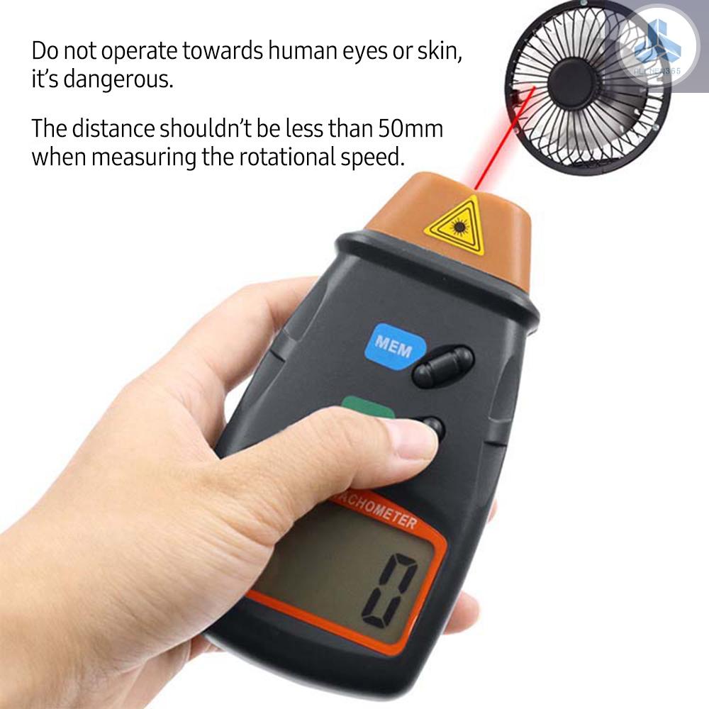 Máy Đo Tốc Độ Bằng Laser Cầm Tay Không Tiếp Xúc 2.5-99999RPM Kèm Túi Vải Cho Máy Giặt/Máy Giặt/Xe Hơi VN26