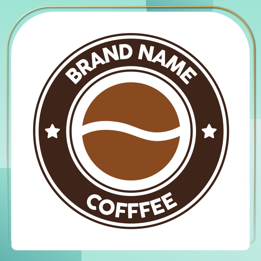 Mẫu logo phong cách hiện đại hình hạt cà phê cho thương hiệu quán đồ uống