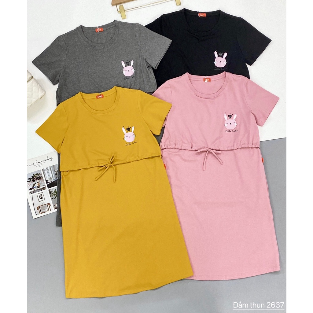 [SIZE 40-70KG] Váy bầu thun cotton cho bé ty mặc bầu và sau sinh vải loại 1 cao cấp thoáng mát không xù không bai