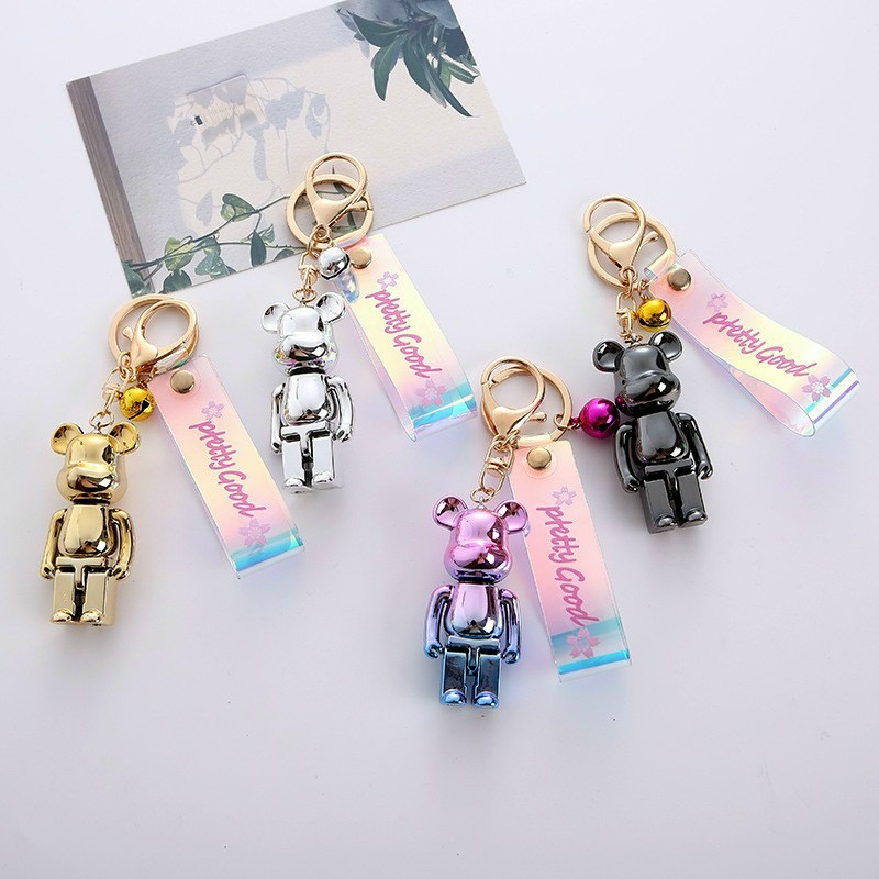 Móc Khóa Cute KOBI Cao Cấp, Hình Gấu Hàn Quốc Mạ Vàng Bạc Hot Trend Tiktok. Móc Khóa Phụ Kiện Túi Xách
