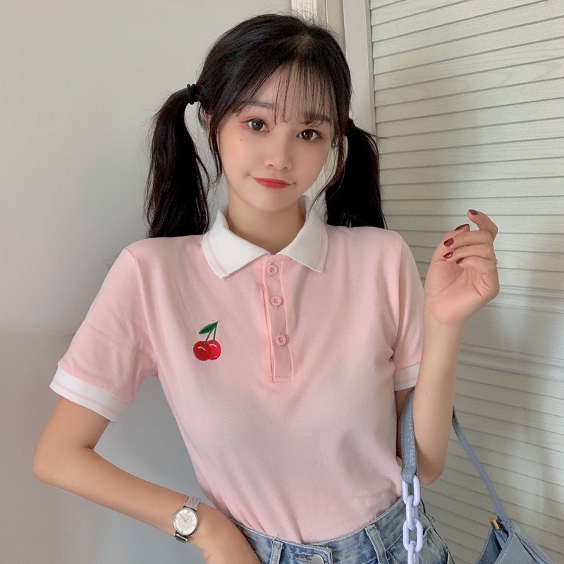 Áo thun polo SUXI ngắn tay thiết kế mới thời trang mùa hè cho nữ