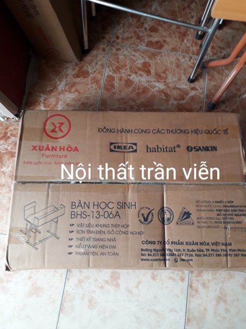 Bàn ghế học sinh liền giá sách chính hãng xuân hòa - BHS -13-06A [HỎA TỐC 1H]