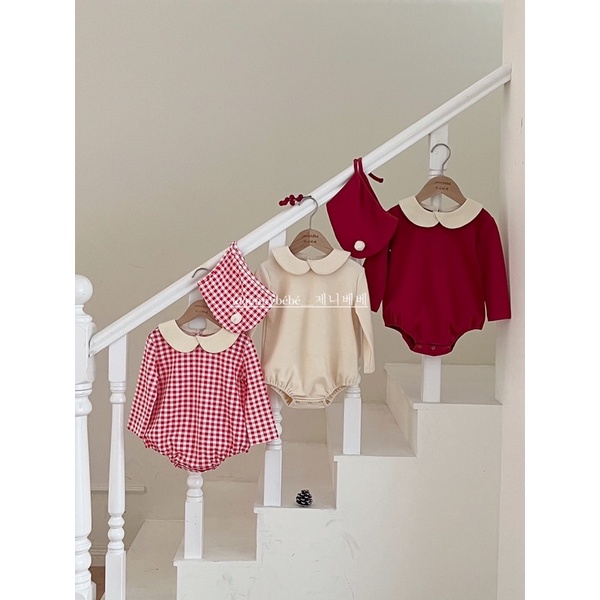 Quần áo trẻ em set bộ dài cho bé bodysuit tay dài cho bé noel