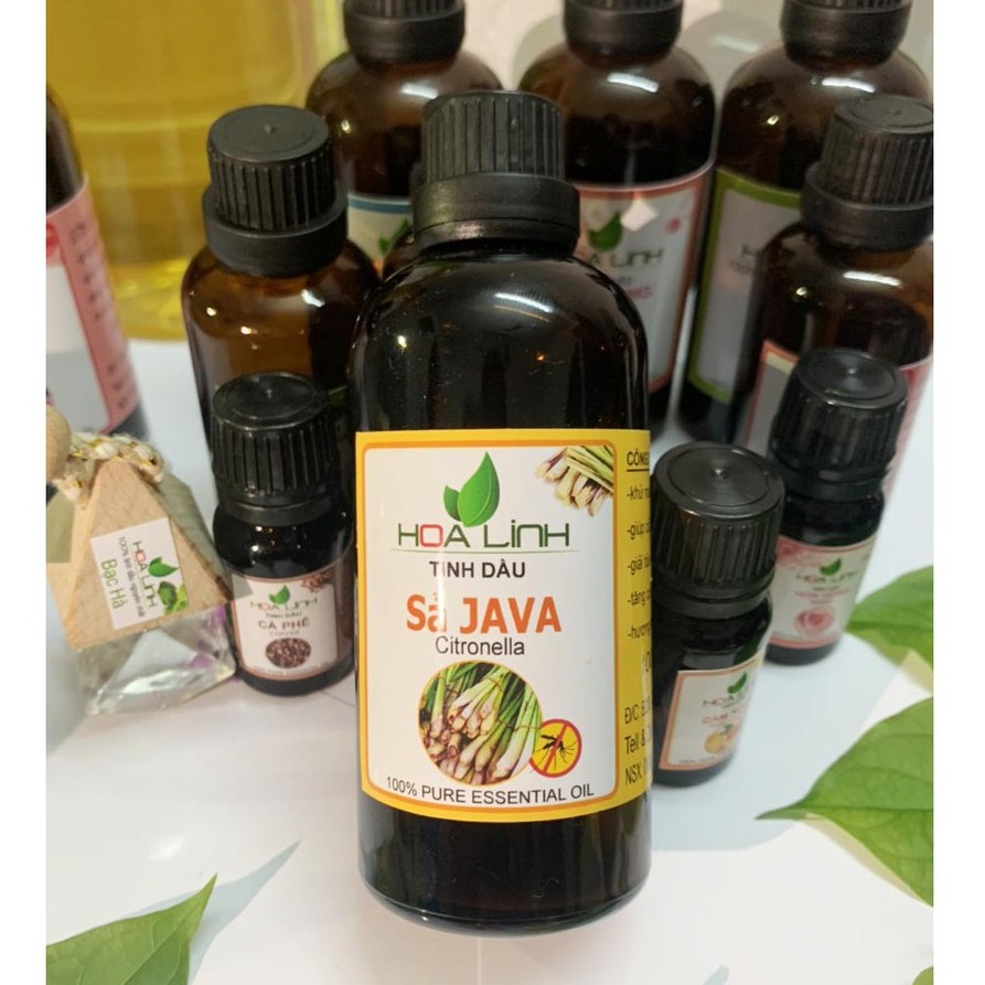 chai 100ml Tinh dầu sả java đuổi muỗi, kiến và côn trùng - Hoa Linh