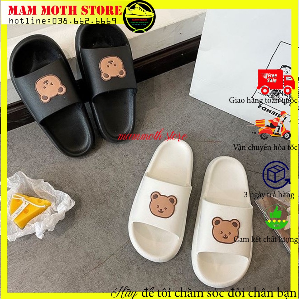Dép đi trong nhà, dép bánh mì mặt icon ba màu đủ size nữ đi đẹp thông dụng shop MAMMOTH