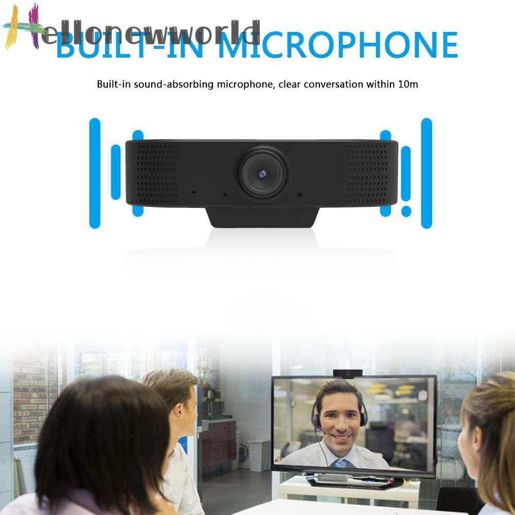 Hellonewworld 1080P 2MP USB Web Camera Automatic Focus Online Video Microphone PC Webcam