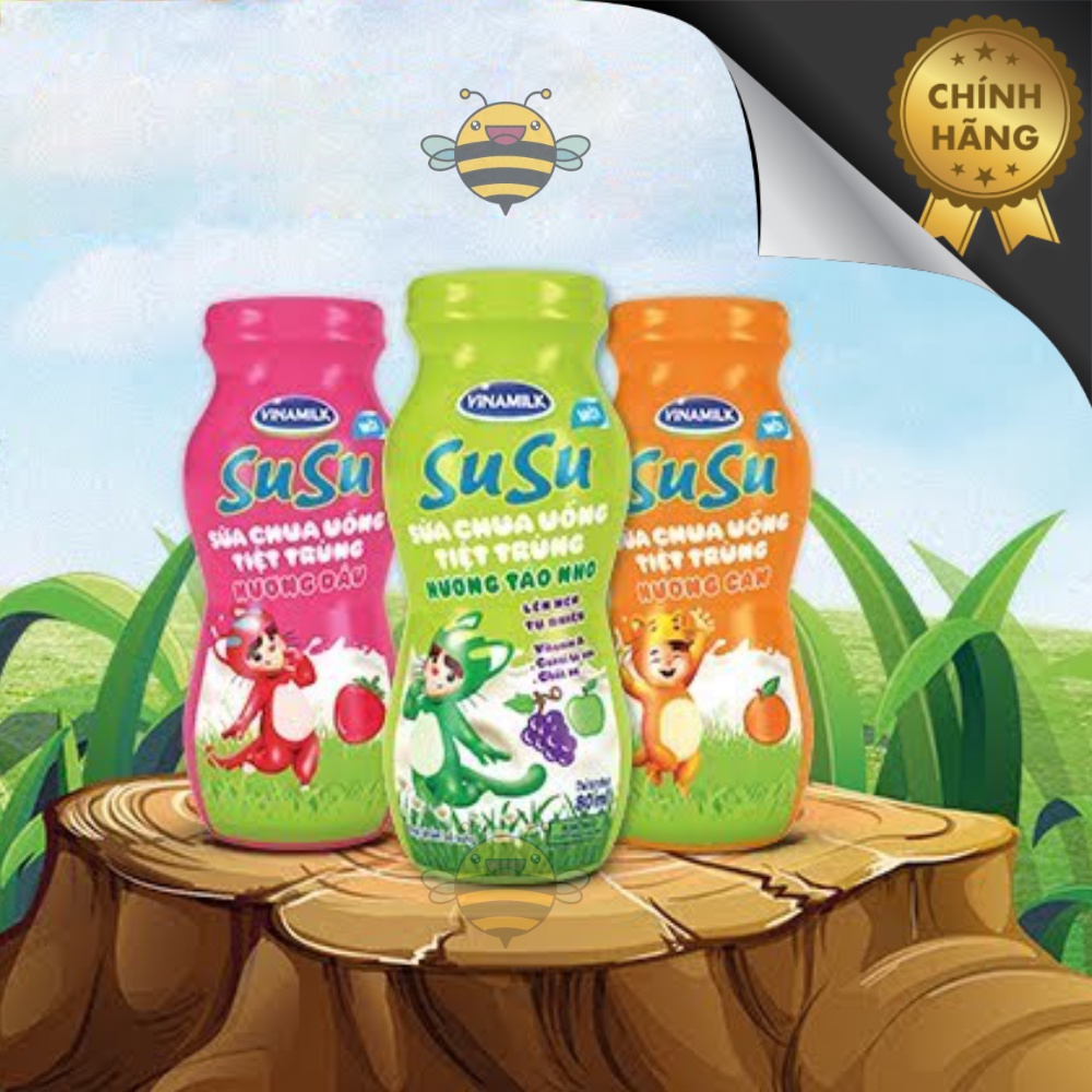 thùng sữa chua Vinamilk SuSu chai 80ml (đủ vị, có trộn)