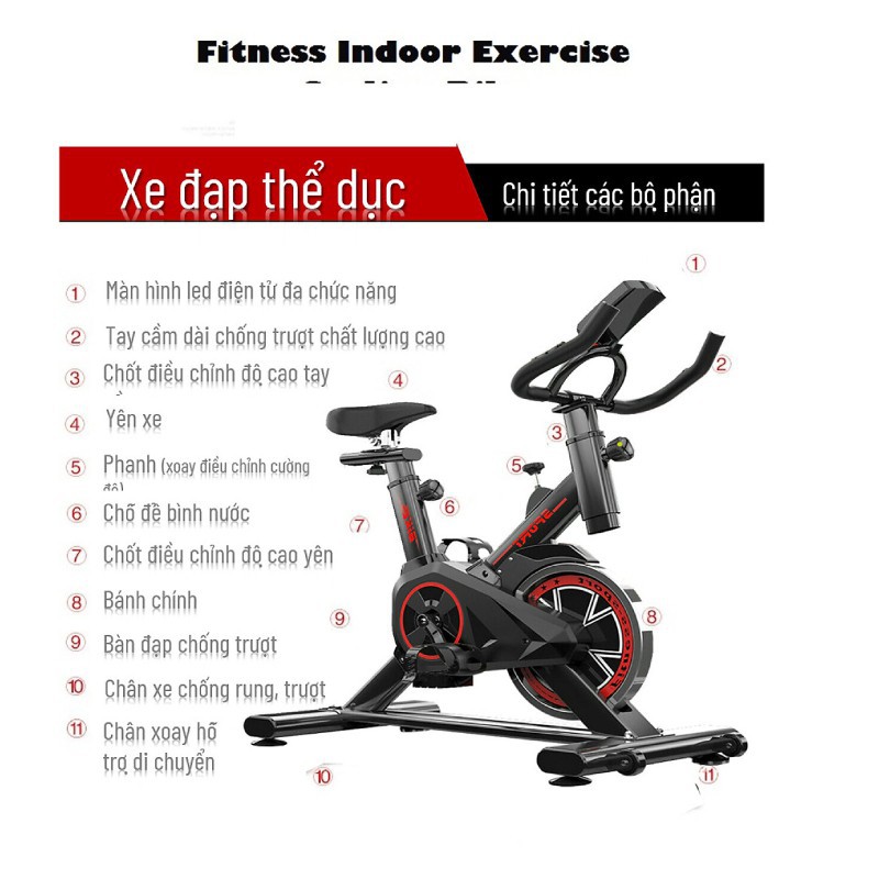 Xe đạp tập thể dục thể thao tại nhà tôshikô sport, xe đạp tập thể dục thể thao tại nhà tôshikô  tặng bộ quà full 5 món