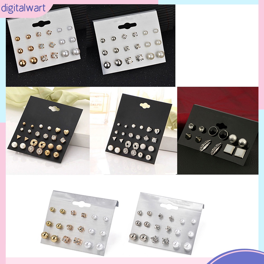 Bộ 6/9/12 đôi bông tai đính ngọc trai nhân tạo thời trang cho nữ