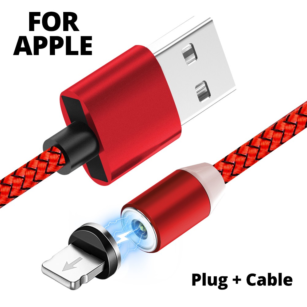 Cáp Sạc Điện Thoại Nam Châm 3 Đầu, Dùng Cho Cả Iphone, Android, Xoay 360 Độ Chống Rối, Chống Đứt ( 1 Dây 3 Đầu Sạc )