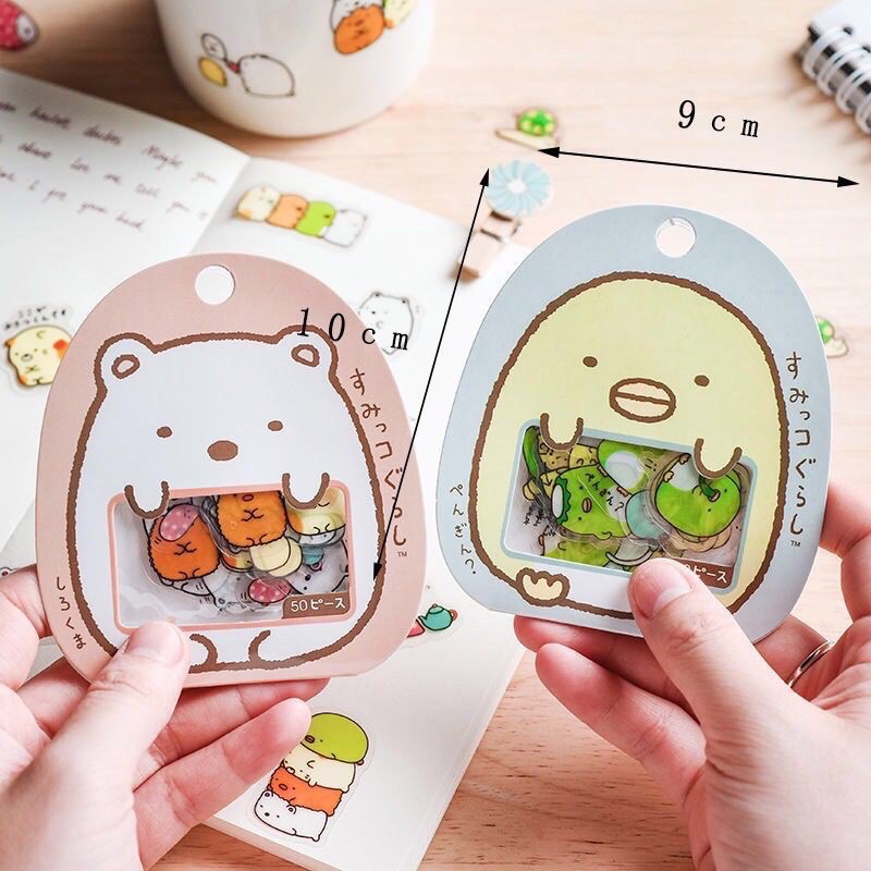 Set 50 miếng dán sticker DIY trang trí sổ dễ thương phong cách Nhật Bản