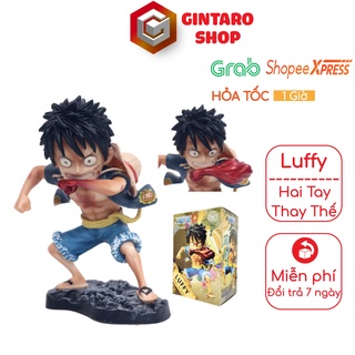 Mô hình One Piece Luffy tư thế bọc haki ở tay, Mô hình nhân vật Luffy 2 tay haki có thể thay thế Full Box GINTARO SHOP