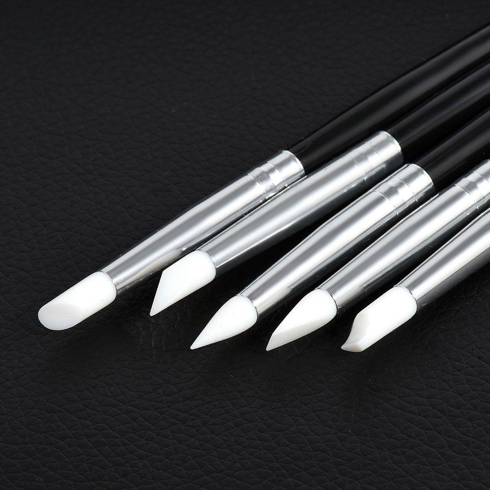 Set 5 Cọ Vẽ Trang Trí Móng Nghệ Thuật Bằng Silicon Mềm