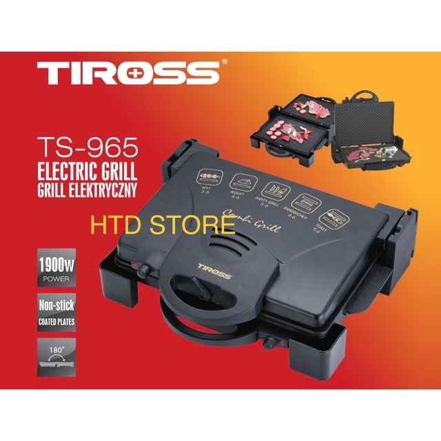 Kẹp, nướng bánh đa năng cao cấp TIROSS TS965 - chính hãng