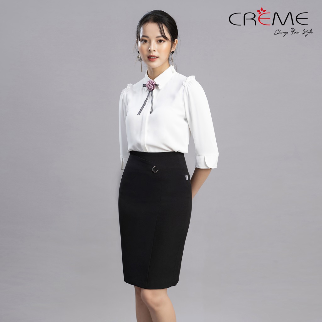 [Mã FASHIONMALLT4 giảm 15% đơn 150k] Chân váy bút chì chuẩn công sở CV0034 CREME | BigBuy360 - bigbuy360.vn