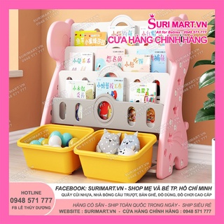 Kệ sách nhựa Newber cao cấp kèm 2 khay đựng đồ, Giá sách cho bé