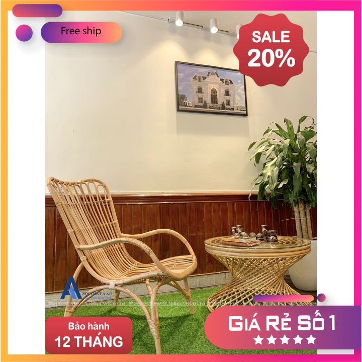 [FREESHIP – XẢ HÀNG]  GHẾ THƯ GIÃN MÂY LƯNG NGẢ ARMCHARI "CAM KẾT MÂY 100%"  trang trí quán cafe, phòng khách, ban công,