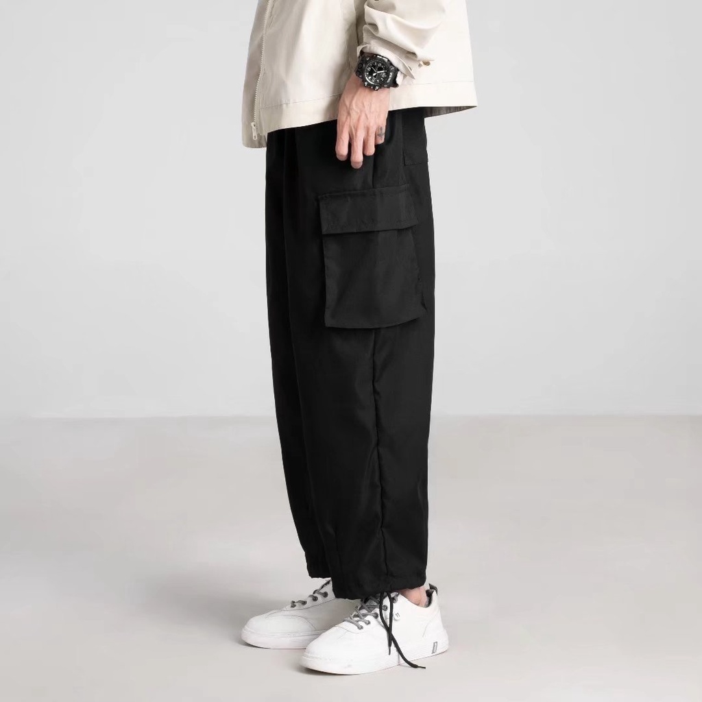 Quần Thể Thao Dáng Rộng Có Túi Lớn Phối Dây Rút Phong Cách Thể Thao Thời Trang Xuân Hè Dễ Phối Đồ