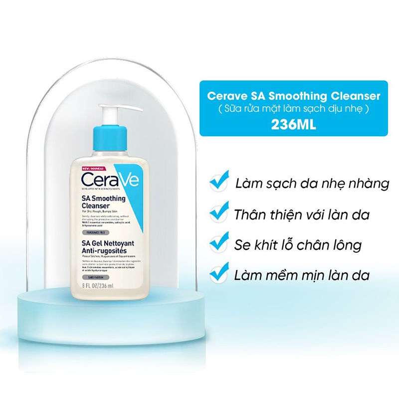 🦋giảm giá🦋Sữa rửa mặt CeraVe SA Smoothing Cleanser 236ml