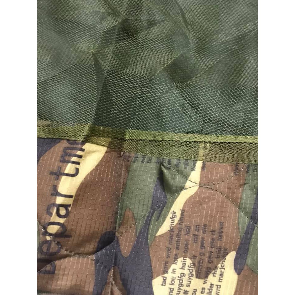 Võng Dù Có Mùng 3 lớp. 1m3 x 2m5 . Vải Dù  Ca Rô in Họa Tiết ranri . Tặng 6m dây giăng mùng  . Ảnh thật