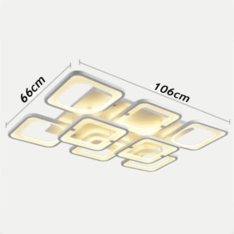Đèn led ốp trần trang trí MONSKY 8 cánh vuông hiện đại 3 chế độ màu ánh sáng điều khiển từ xa tiện dụng