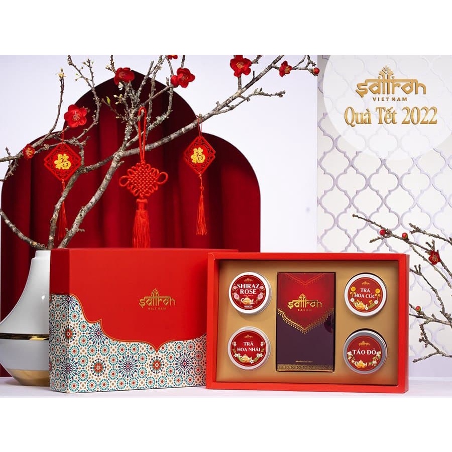 [Set 32] Set Quà Tết Sức Khỏe Sang Trọng Saffron Salam chính hãng Iran: Gồm 5 món và hộp quà đẹp sang trọng