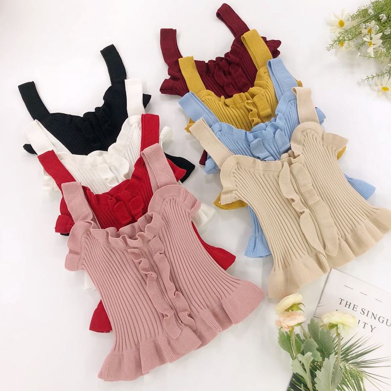 Áo dệt kim IELGY sát nách thời trang mùa hè cho nữ