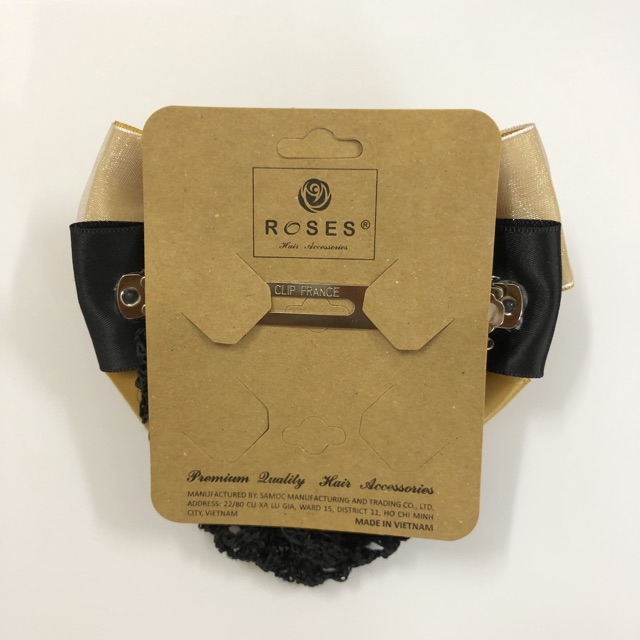 Kẹp nơ cánh bướm có lưới búi ROSES Hair Accessories