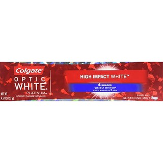 Combo 2 Kem Đánh Răng Colgate Optic White Platinum High Impact White 127g ( Tặng 1 bàn chải Colgate 360 độ Soft)