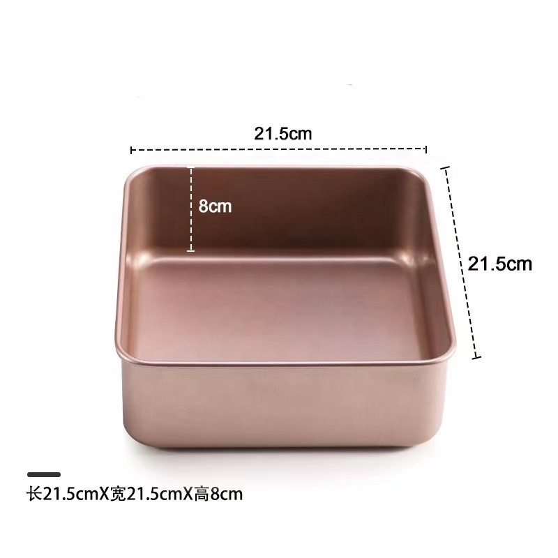 Khuôn vuông chống dính màu vàng 4 size