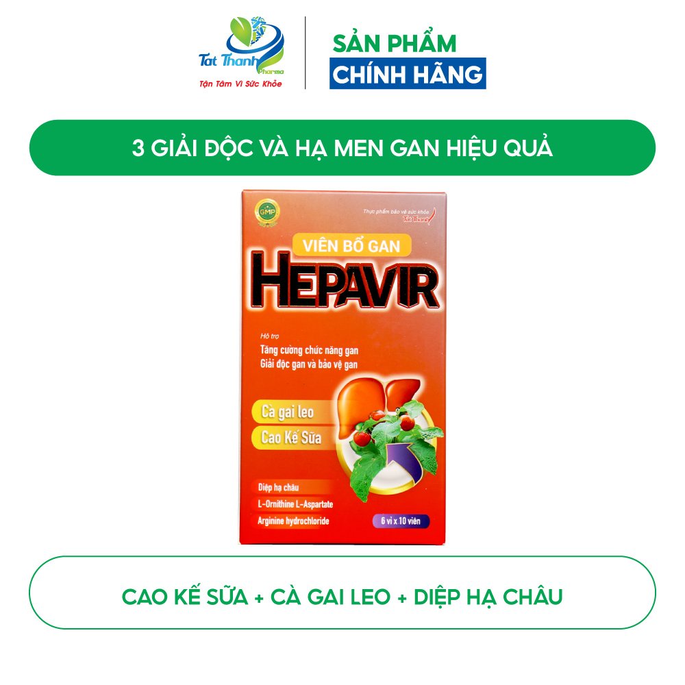 Viên bổ gan Hepavir Tất Thành Pharma giải độc gan 60 viên