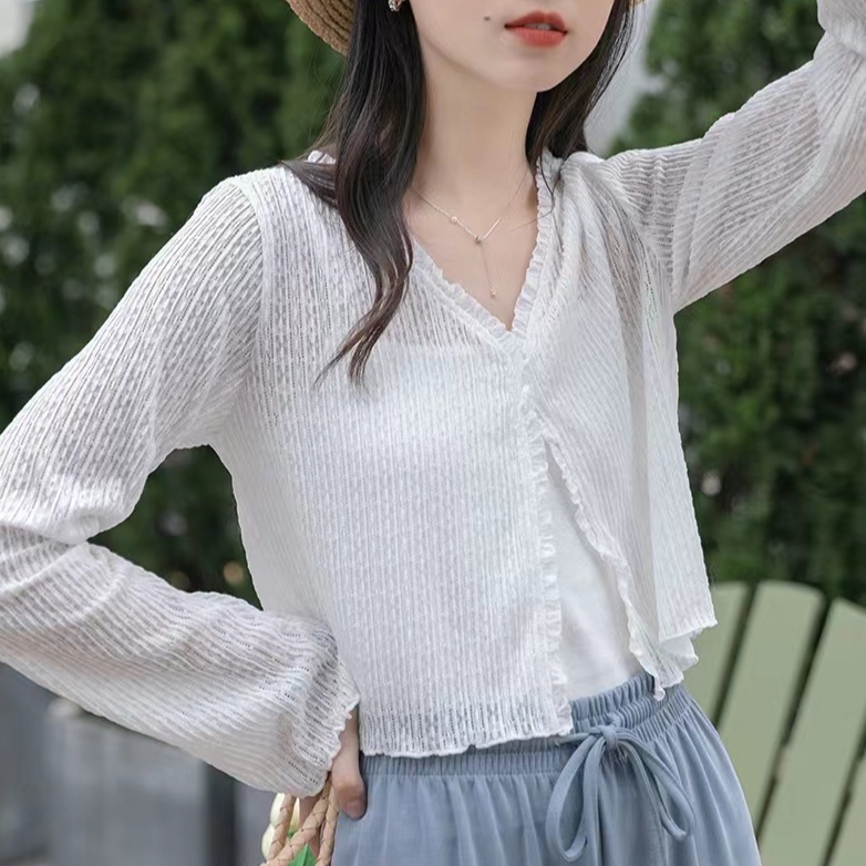 Áo Khoác Cardigan Dáng Ôm Phối Ren Thời Trang Mùa Hè