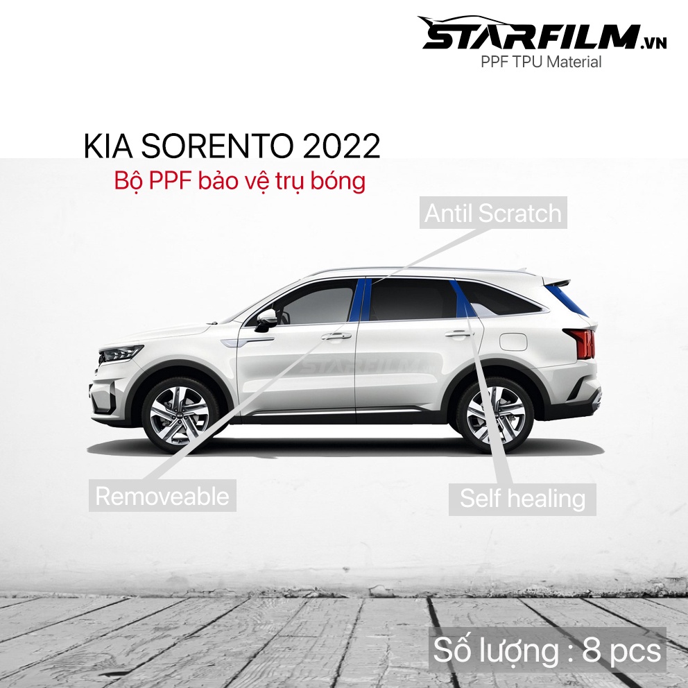 KIA SORENTO 2022 PPF TPU Trụ bóng chống xước tự hồi phục STARFILM