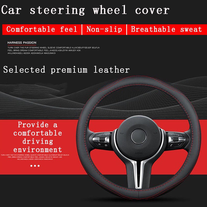 Vỏ Bọc Vô Lăng Xe Hơi Bằng Da Thoáng Khí 38cm Cho hyundai elantra grand starex santafe sonata tucson getz matrix