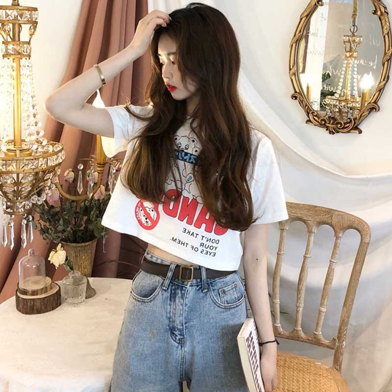 Áo Thun Ngắn Tay Dáng Rộng Thời Trang Mùa Hè Năng Động