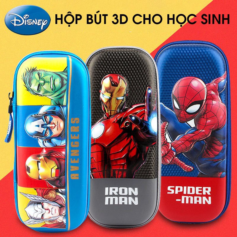 Hộp bút 3D siêu nhân MARVEL bé trai chính hãng cho học sinh loại cao cấp