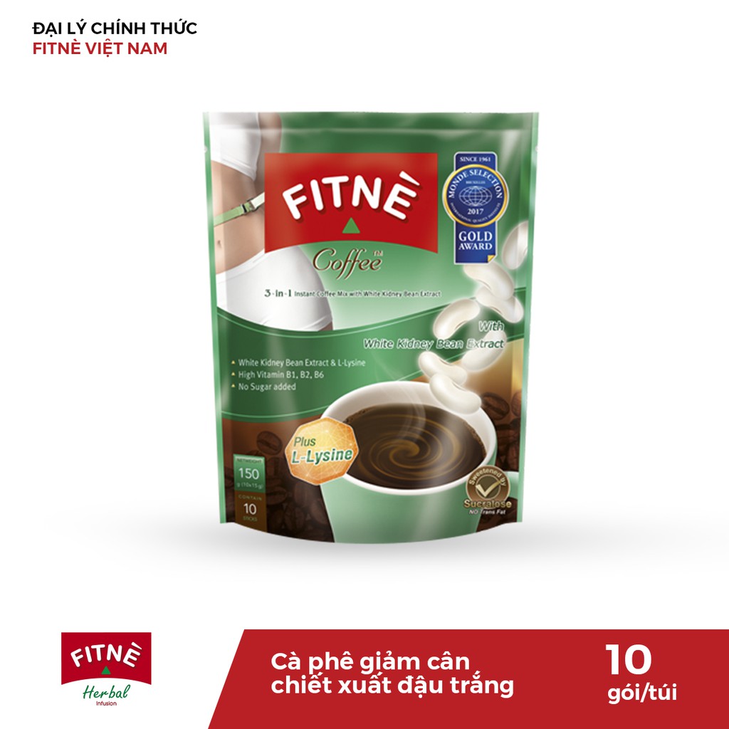 Cà Phê FITNE Chiết Xuất Đậu Trắng Thái Lan (15g x 10 gói)