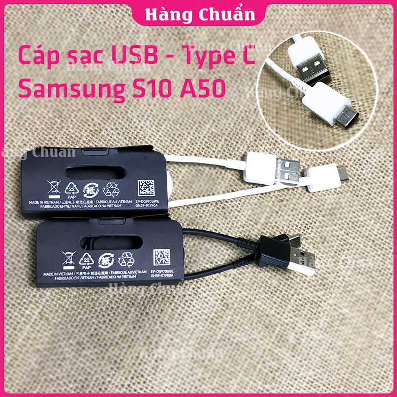 Cáp sạc nhanh Samsung chuẩn type C trắng zin máy S10 chính hãng cho Note 9 A30