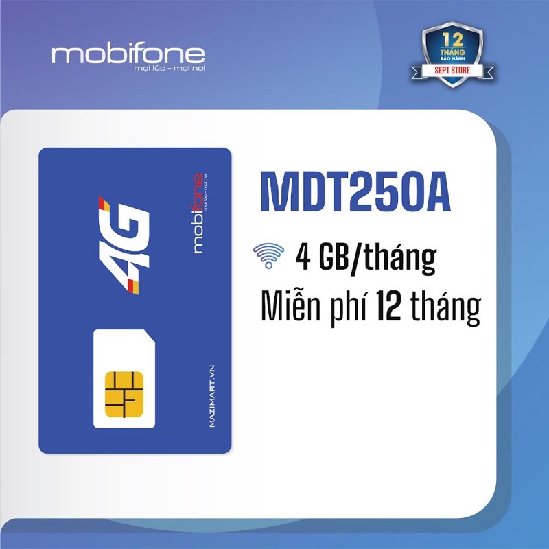 [FREESHIP 50K] Sim 4G Mobifone MDT250A FD50 - Miễn phí 12 tháng không nạp tiền
