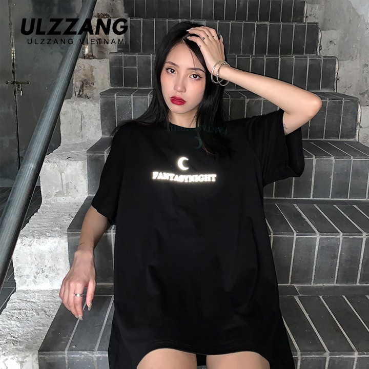 Áo thun tay lỡ ULZZANG cotton dáng unisex form rộng in hình fantasi night | BigBuy360 - bigbuy360.vn